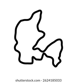 Ícone do mapa da Dinamarca. Mapa da Dinamarca. Design de ícone simples. Ilustração vetorial
