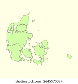 Ícone do mapa da Dinamarca. Mapa da Dinamarca. Design de ícone simples. Ilustração vetorial