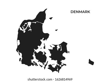 Denmark map icon. silhouette simple style isolated vector geographic template of european country