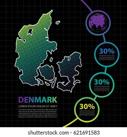 Denmark map infographic design template