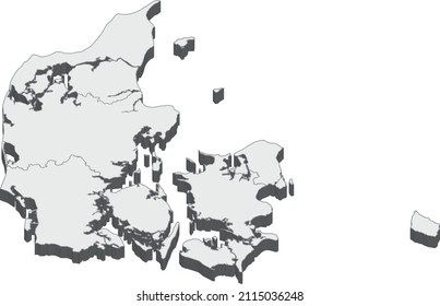 Denmark map isolated on a white background.