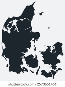 Denmark map. Just a simple border map. Shape of the country. Flat blank Denmark outline. Vector boundary illustration.