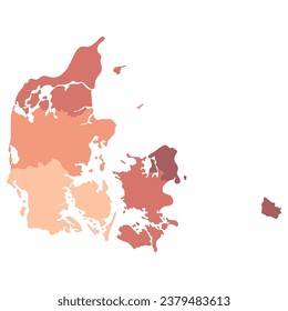 Denmark map with main regions. Map of Denmark 
