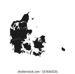 Denmark map on white background. Vector illustration.