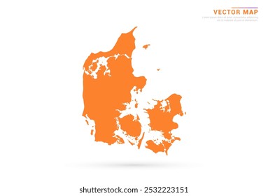 Denmark Map - Orange abstract style isolated on white background vector.