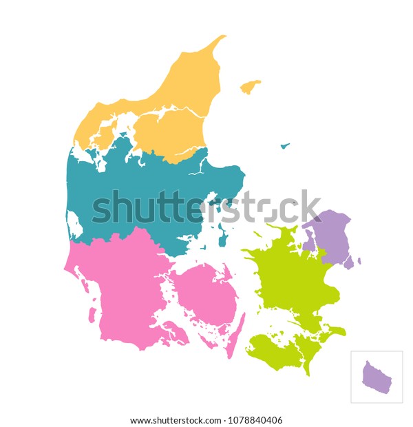 Denmark Map Regions Vector Flat Illustration Stock Vector (Royalty Free ...