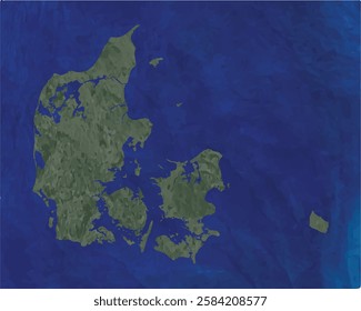 Denmark map with satellite view design style.