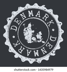 Denmark Map Seal. Silhouette Postal Passport Stamp. Round Vector Icon Postmark.