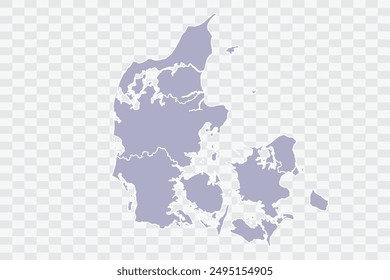 Denmark Map silver Color on White Background quality files Png