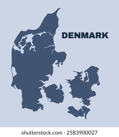 Denmark map simple flat vector
