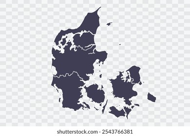 Denmark Map Slate Color on White Background quality files Png