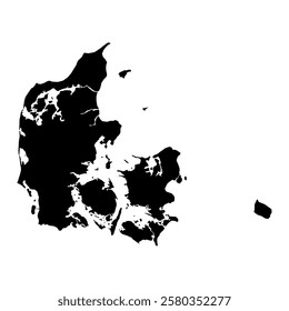 Denmark map symbol shape, travel web flat concept icon vector illustration .
