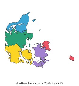Denmark map symbol shape, travel web flat concept icon vector illustration .