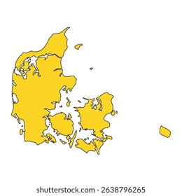 Denmark map symbol shape, travel web flat concept icon vector illustration .