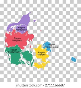 Forma del símbolo del mapa de Dinamarca, Ilustración vectorial plana del icono del concepto del Web de viaje .