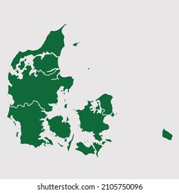 Denmark map vector, Abstract design vector illustration Eps 10. Green color palette color. High Detailed on white background.