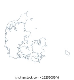 Denmark Map - Vector Contour illustration