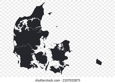 Denmark map vector, isolated on transparent background