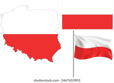 Denmark Map with Waving Flag Vector Illustration Waving Denish Flag Inside Country Map Vector Graphic