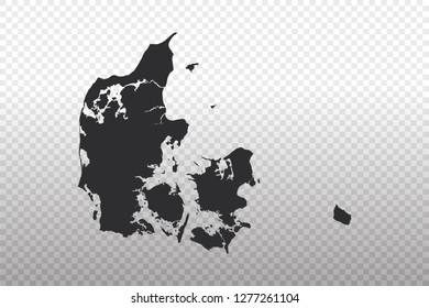 Denmark Map - World Map International vector template isolated on transparent background - Vector illustration eps 10