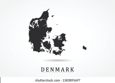 Denmark Map - World Map International vector template isolated on white background - Vector illustration eps 10