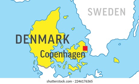 Denmark Map. Zoom on World Map. Vector Illustration