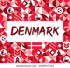 Denmark National day banner with flag. Modern banner for various purposes such as national holiday greeting cards, sports and music event posters, web headers. Horizontal design
