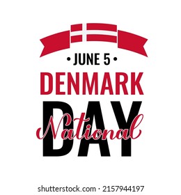 Denmark National Day typography. Holiday celebration on June 5. Vector template for banner, flyer, greeting card, etc.