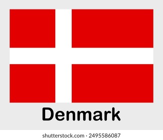 Denmark national flag. Banner, state symbol, flagpole.