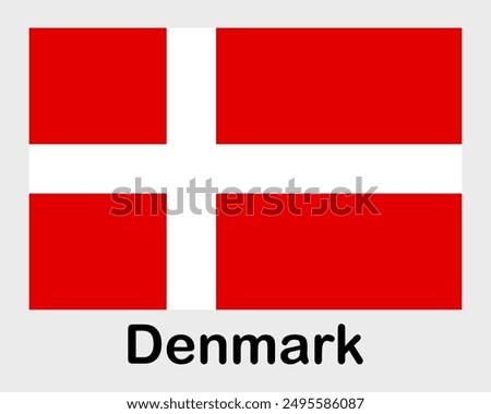 Denmark national flag. Banner, state symbol, flagpole.