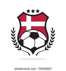 Denmark National Flag Football Crest