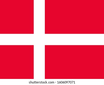 Denmark. National flag. Icon. Symbol. Vector illustration on white background.