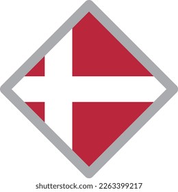 Denmark national flag icon vector Illustration material