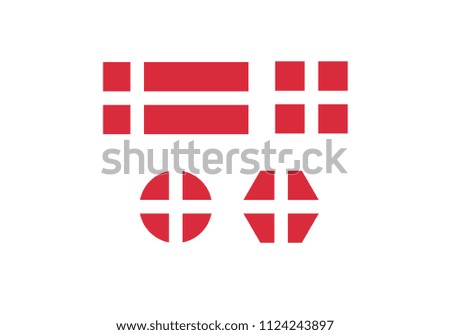 Denmark national flag red and white cross coat of arms emblem country state europe