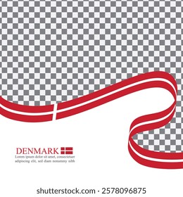 Denmark national flag ribbon stock vector