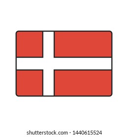 Denmark national flag vector icon