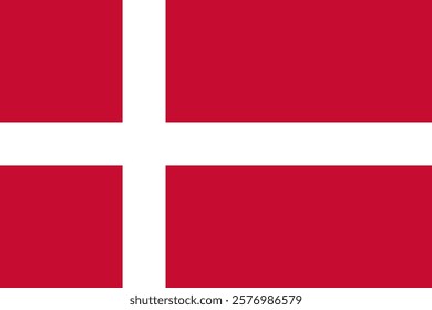 denmark national simple flag, danish state flag vector illustration