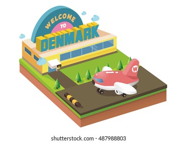 Denmark is one of  beautiful country to visit.vector illustrator