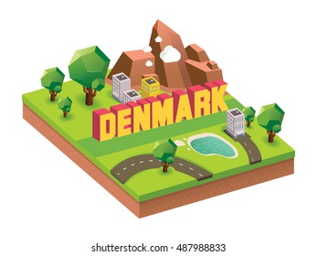 Denmark is one of  beautiful country to visit.vector illustrator