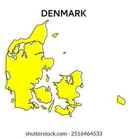 denmark outline map. Abstract design, vector illustration. Stylized minimal line design	