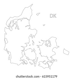 Denmark outline silhouette map illustration