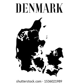 Denmark outline world map silhouette vector illustration, creative design background, national country flag, design element, symbols from countries all continents set. 