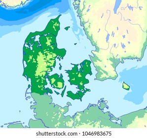 Denmark physical map