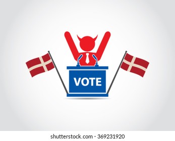 Denmark Podium Evil Politician Victory