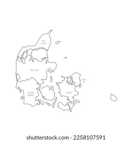 Denmark political map of administrative divisions