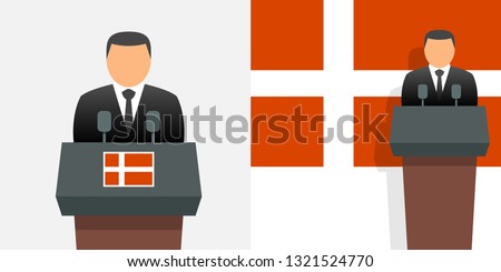 Denmark prime minister and flag