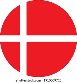Denmark round flag vector background. Flags and symbols.