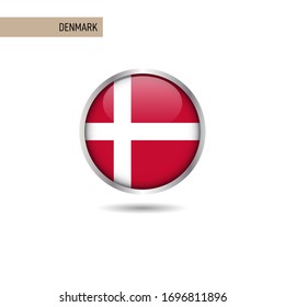 Denmark round flag vector design template