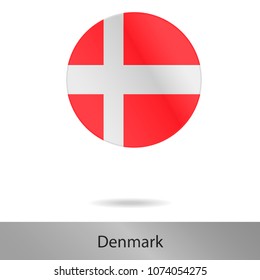 Denmark round icon with shadow