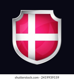 Denmark Silver Shield Flag Icon